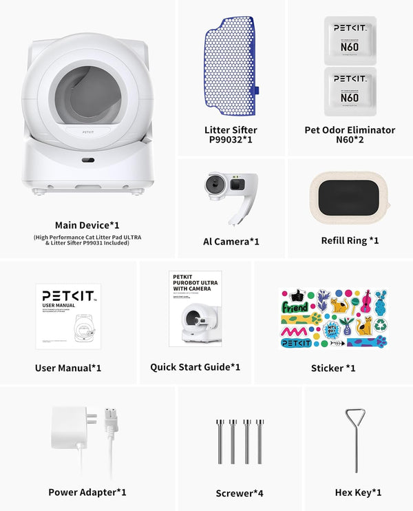 PETKIT PUROBOT ULTRA Self Cleaning Cat Litter Tray with AI-Powered Camera - UK